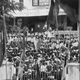 Demonstrators gather August 27, 1988 to listen to Aung San Suu Kyi calling for democracy in Burma.
